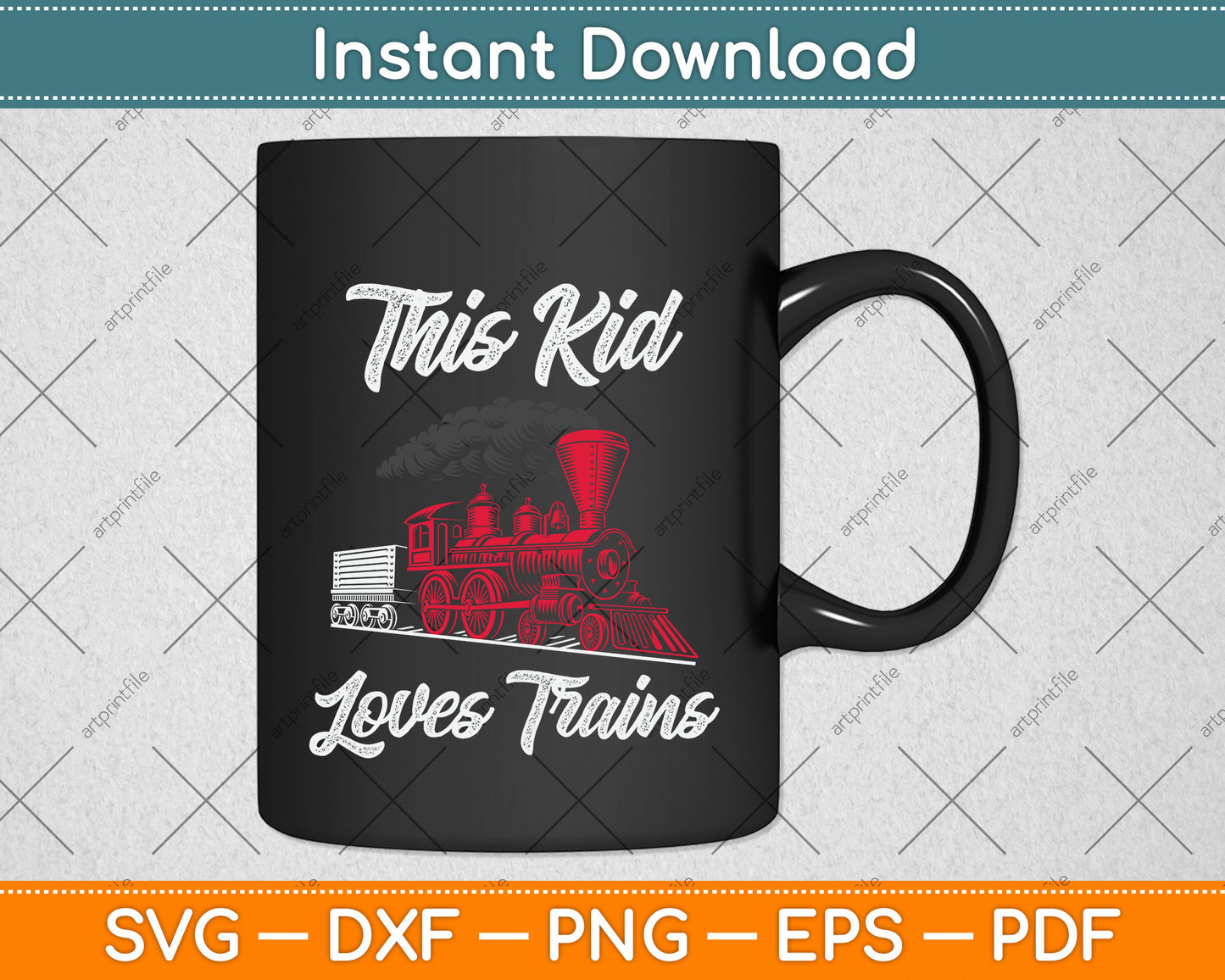This Kid Loves Trains Father's Day Svg Png Dxf Digital Cutting File