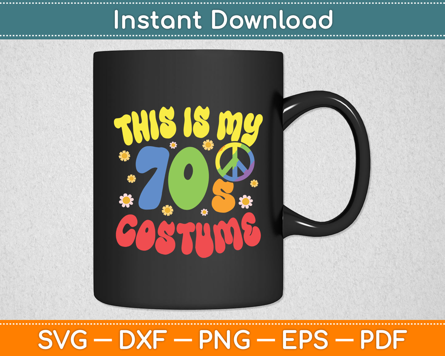 This is My 70s Costume Groovy Peace Halloween Funny Svg Digital Cutting File