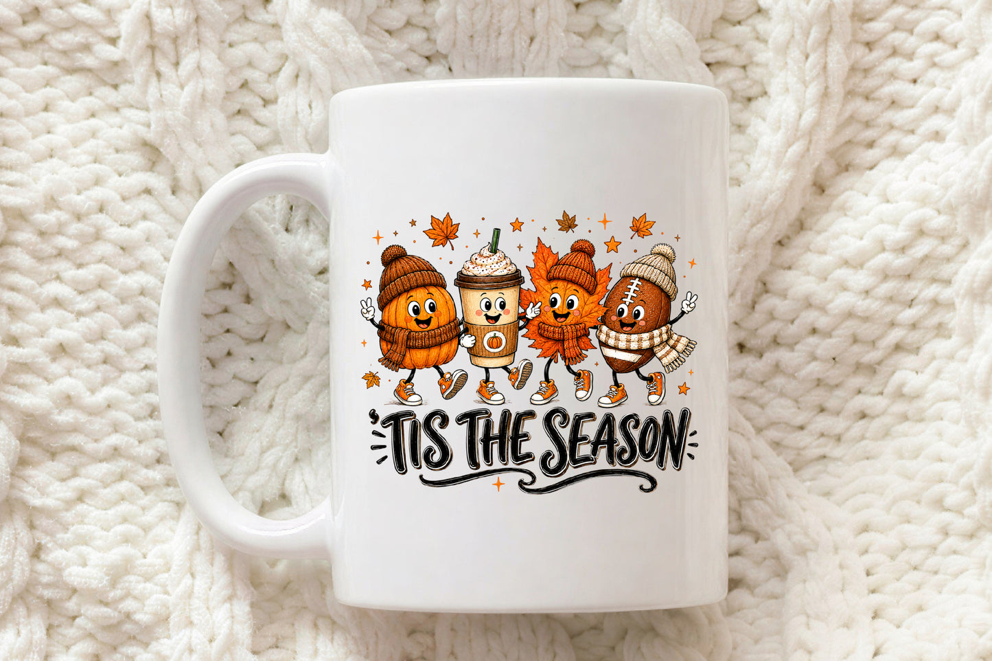 Tis The Season Fall PNG Pumpkin Coffee Football Leaf Autumn