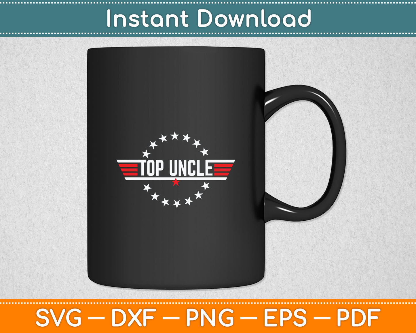 Top Uncle Funny Vintage 80s 80's Uncle Father's Day Svg Digital Cutting File