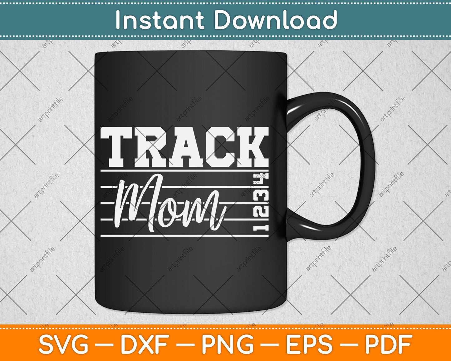 Track and Field Mama For Mother's Day Black Modern Letter Print Svg Digital Cutting File