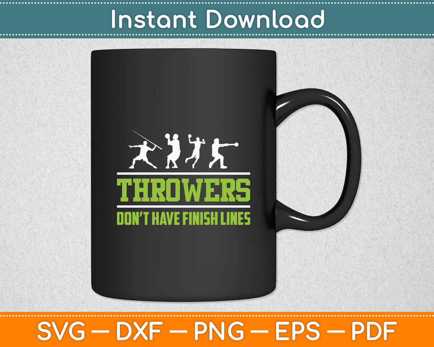 Track and Field Throwing Shot Put Outfit - Finish Line Svg Digital Cutting File