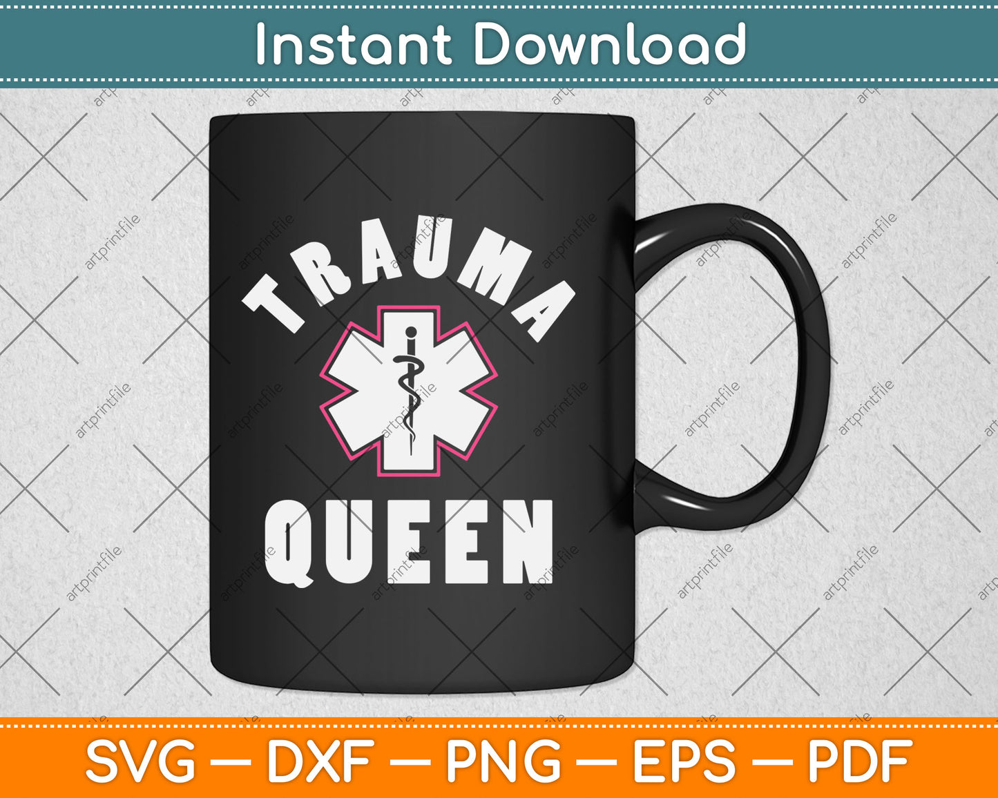 Trauma Queen EMT Paramedic Svg Digital Cutting File
