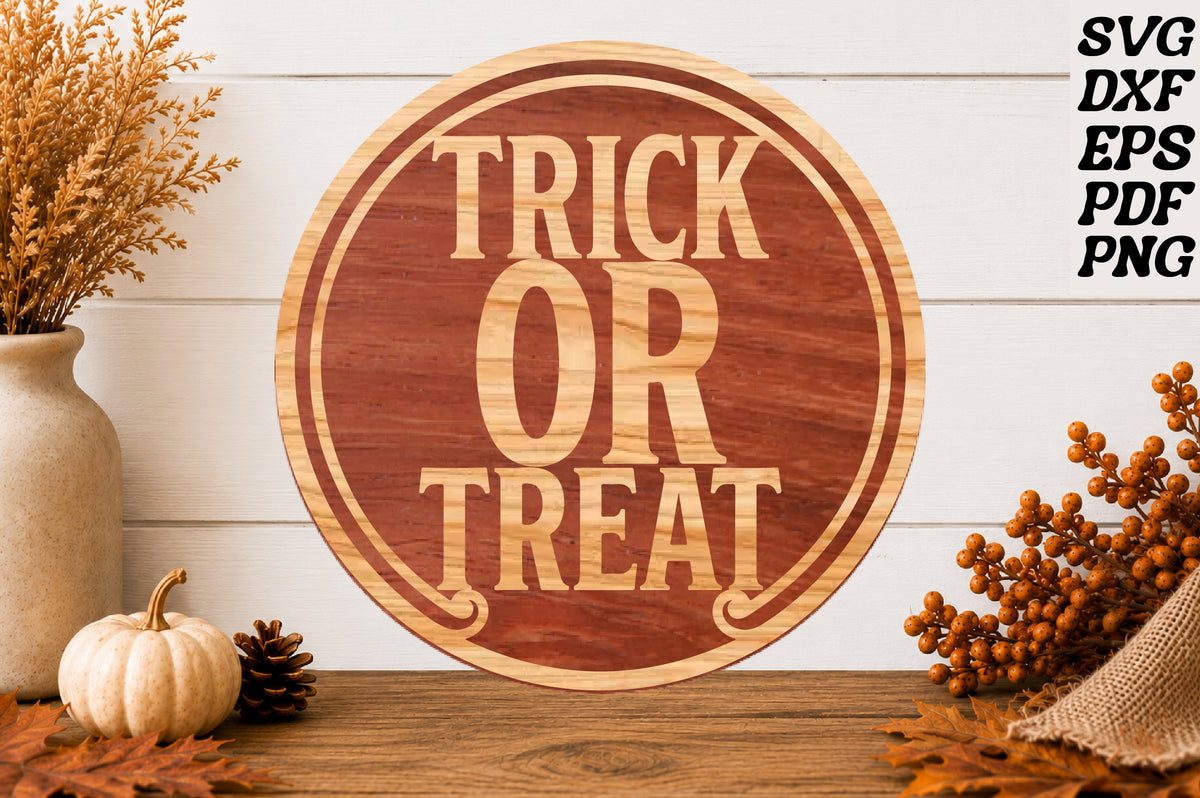Trick or Treat Round SVG