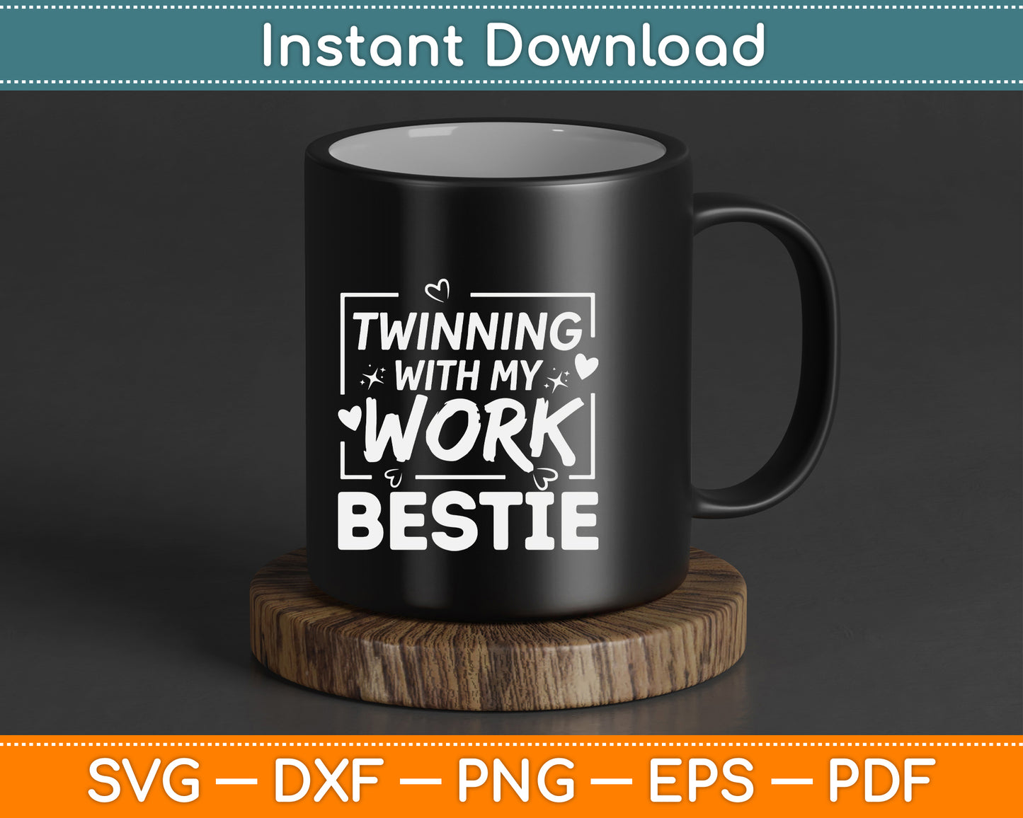 Funny Office Bestie SVG Twinning With My Work Bestie T Shirt Design Digital File