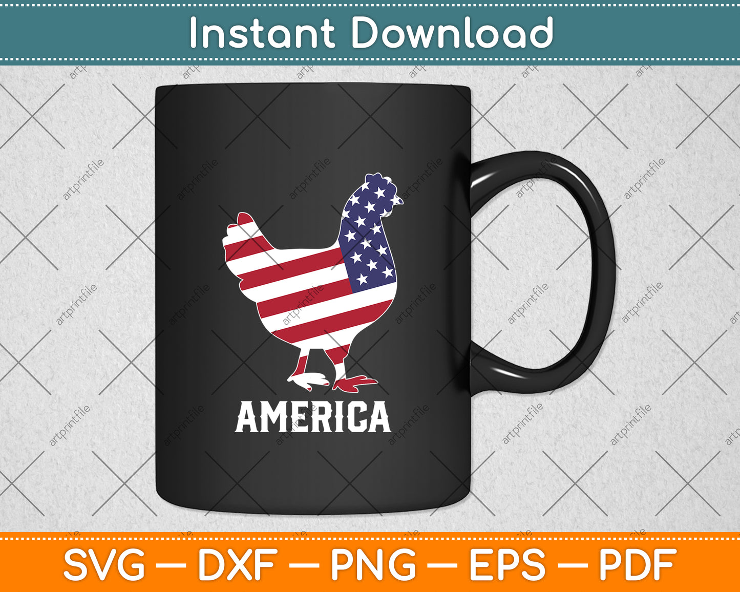 American Flag Chicken Lover 4th of July Patriotic Farmer Svg Digital Cutting File