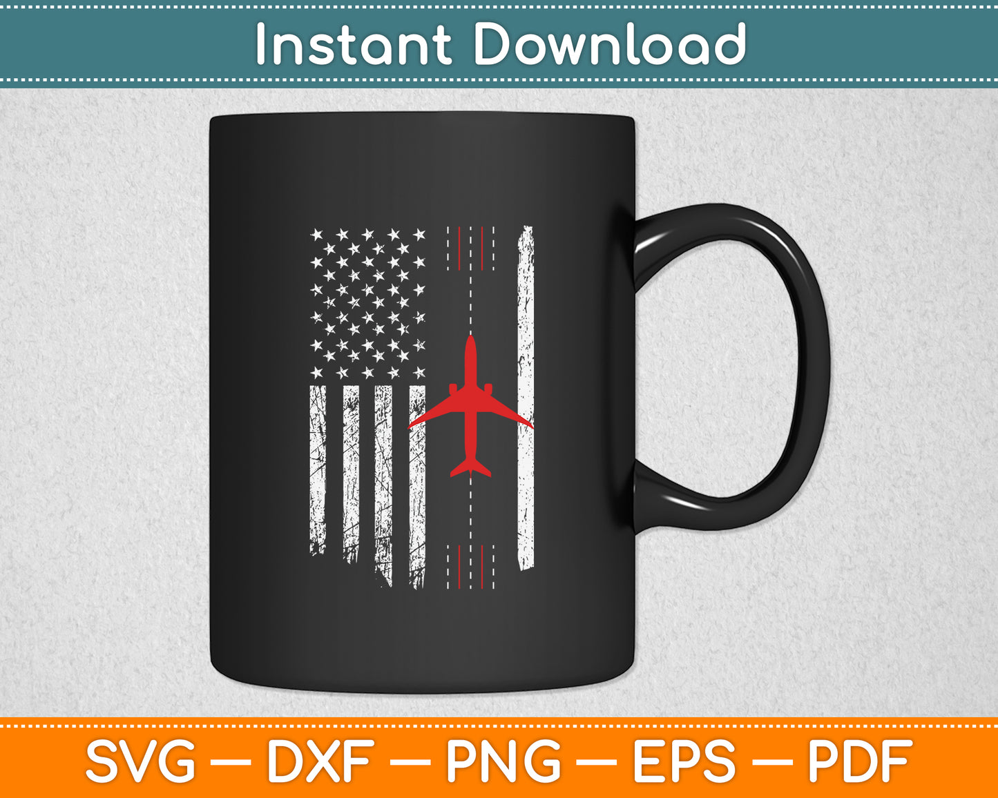 US Flag Airport Runway! Airplane Pilot Svg Png Dxf Digital Cutting File