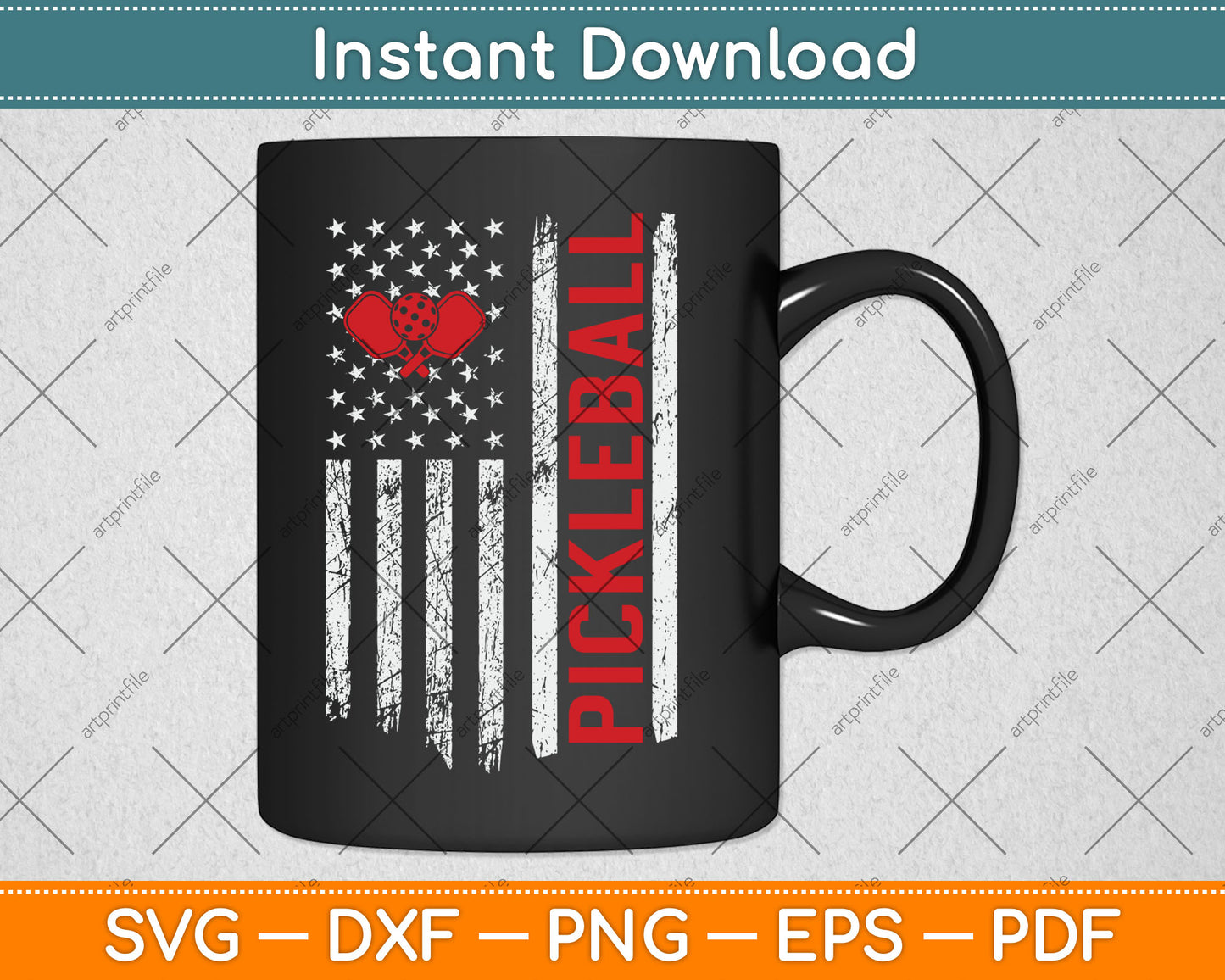 US Flag Pickleball Player Paddleball Lover Svg Digital Cutting File