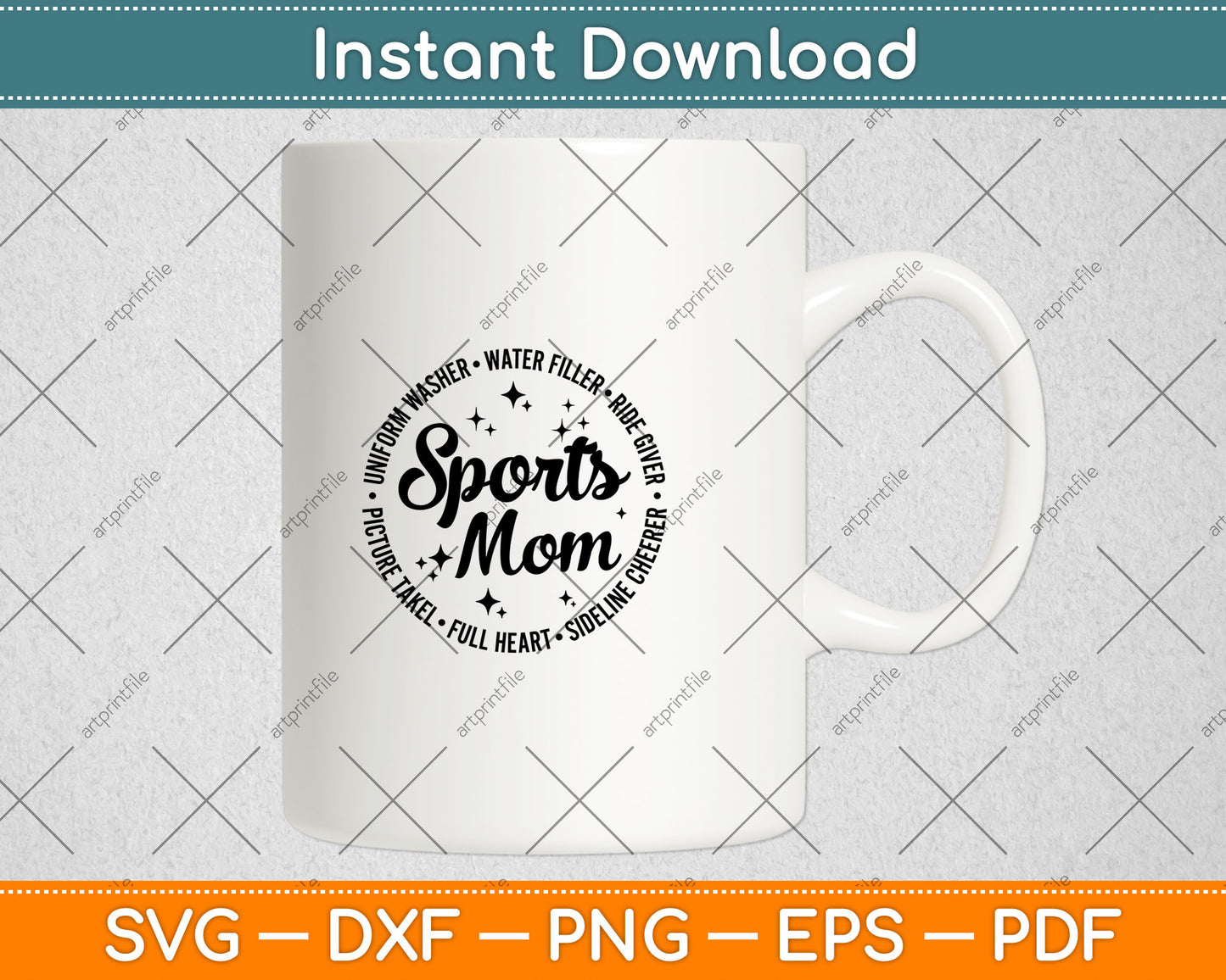 Uniform Washer Water Filler Full Heart Sport Mom Svg Digital Cutting File