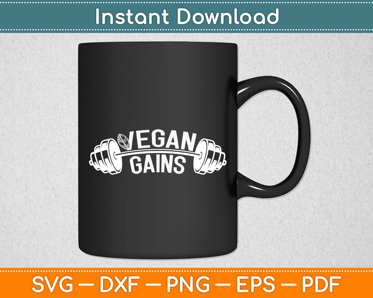 Vegan Gains Vegetarian Funny Gym Wear Svg Digital Cutting File
