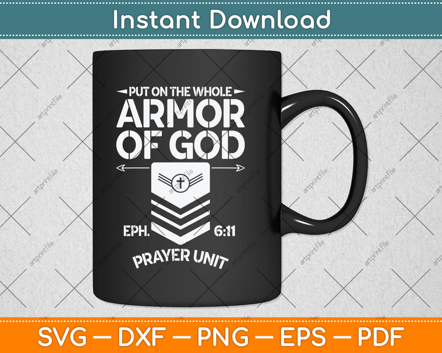 Vintage Camo Armor Of God Christians Religious Svg Digital Cutting File