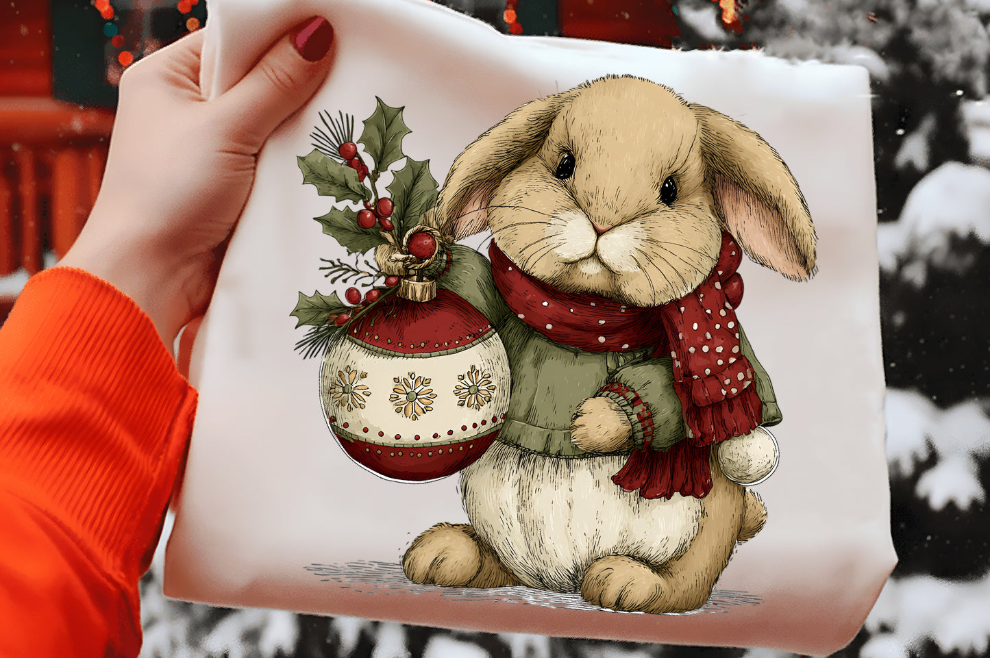 Vintage Christmas Animals Clipart PNG – 4 Designs