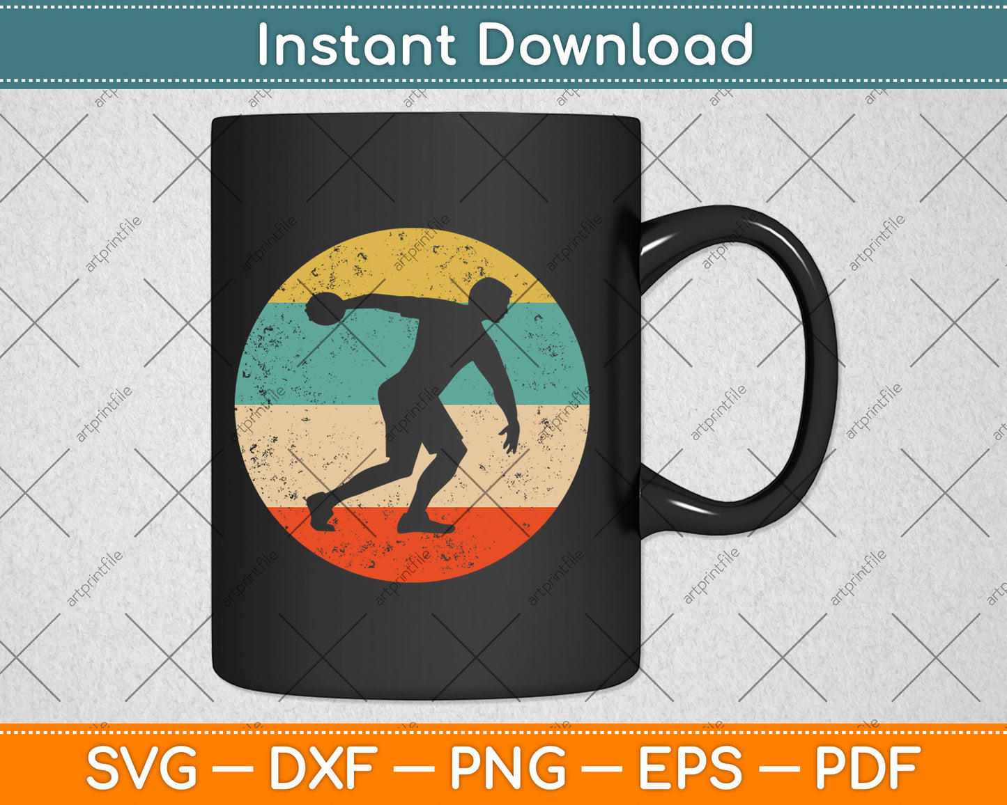 Vintage Discus Throw Black Classic Fit Svg Digital Cutting File