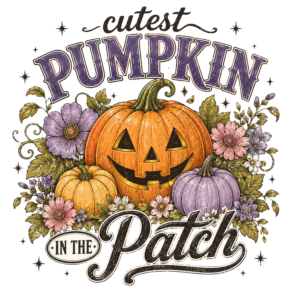 Vintage Pumpkin Patch Halloween PNG