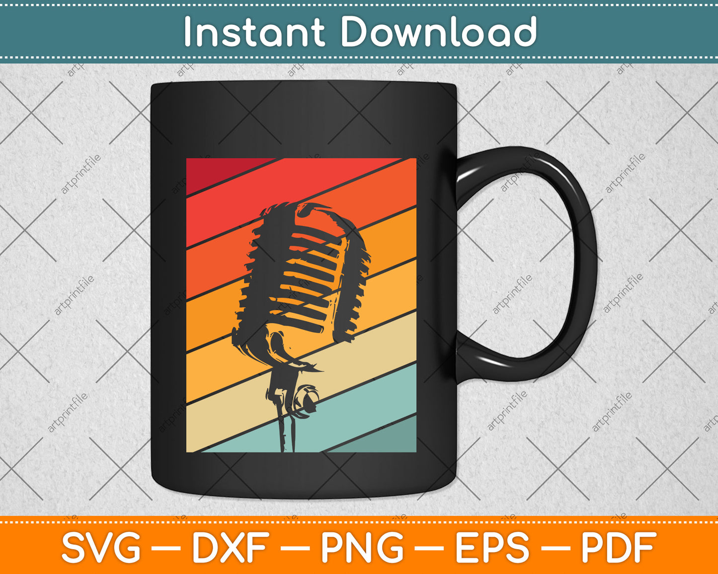 Vintage Podcasting Svg Png Dxf Digital Cutting File
