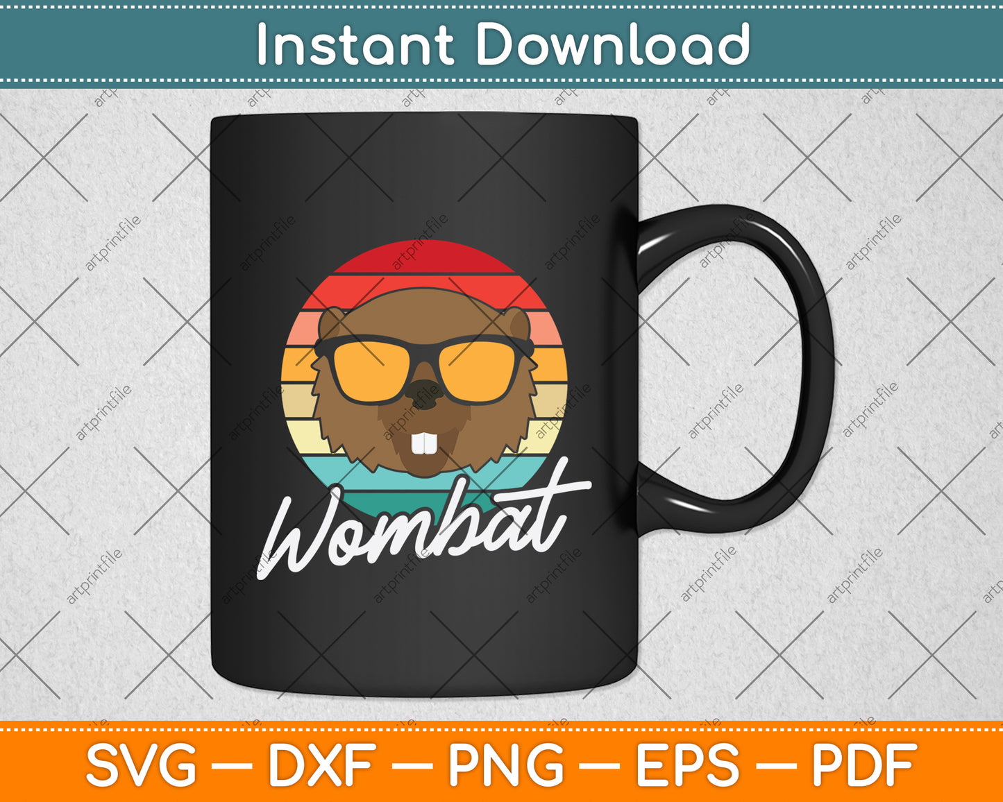 Vintage Retro Sunglasses Wombat Svg Png Dxf Digital Cutting File