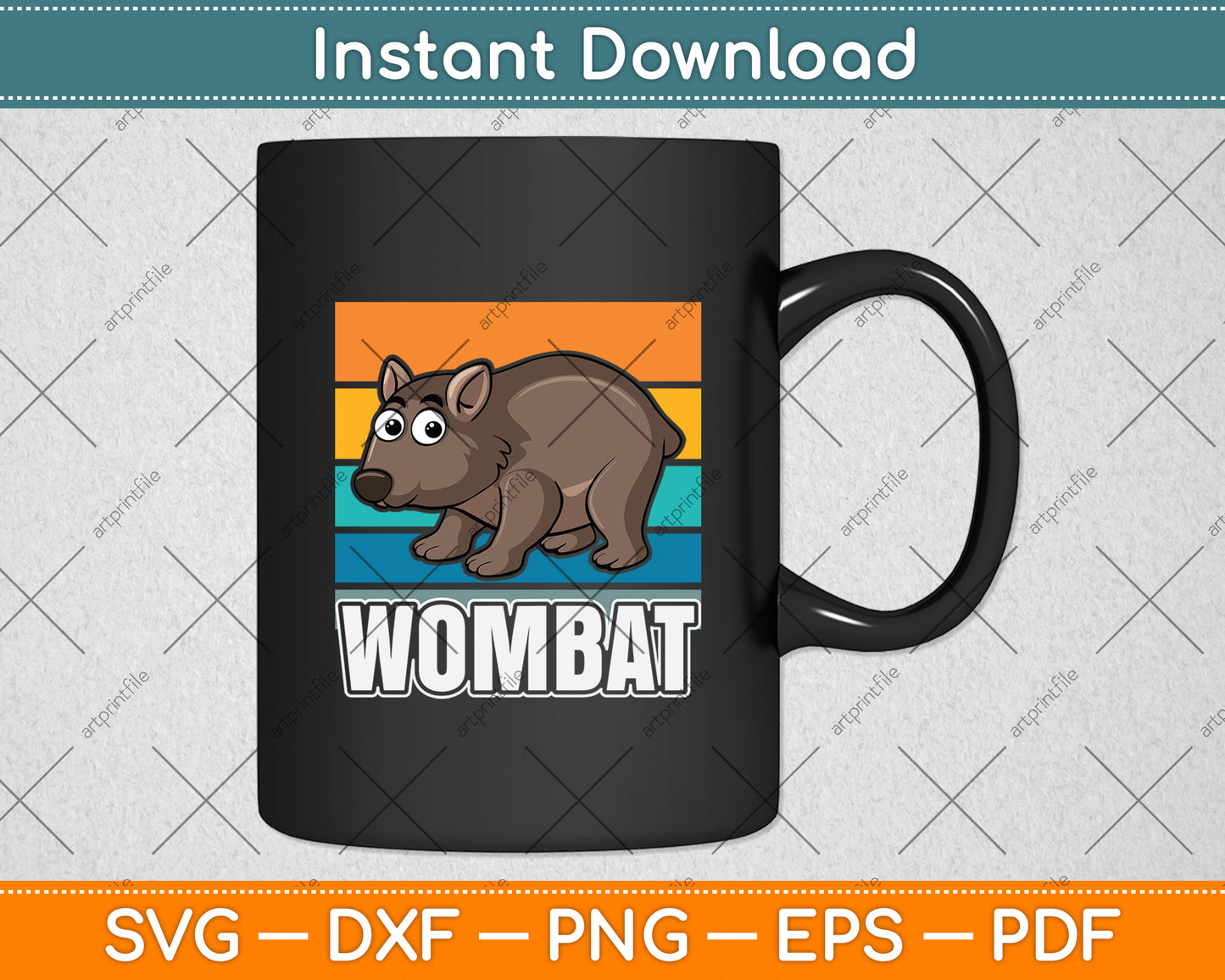 Vintage Retro Wombat Vintage Retro Wombat Svg Png Dxf Digital Cutting File