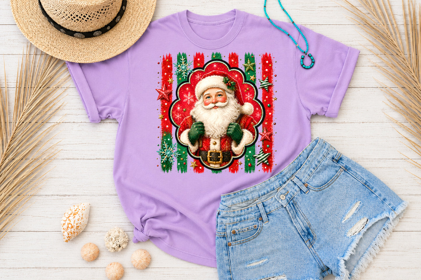 Vintage Santa Claus PNG Christmas Sublimation Design Retro Santa Holiday PNG