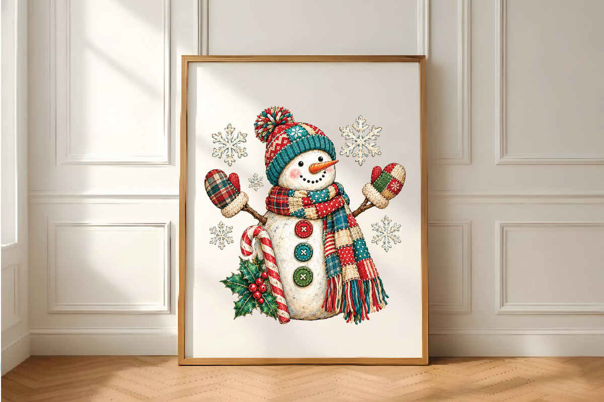 Vintage Snowman Christmas PNG