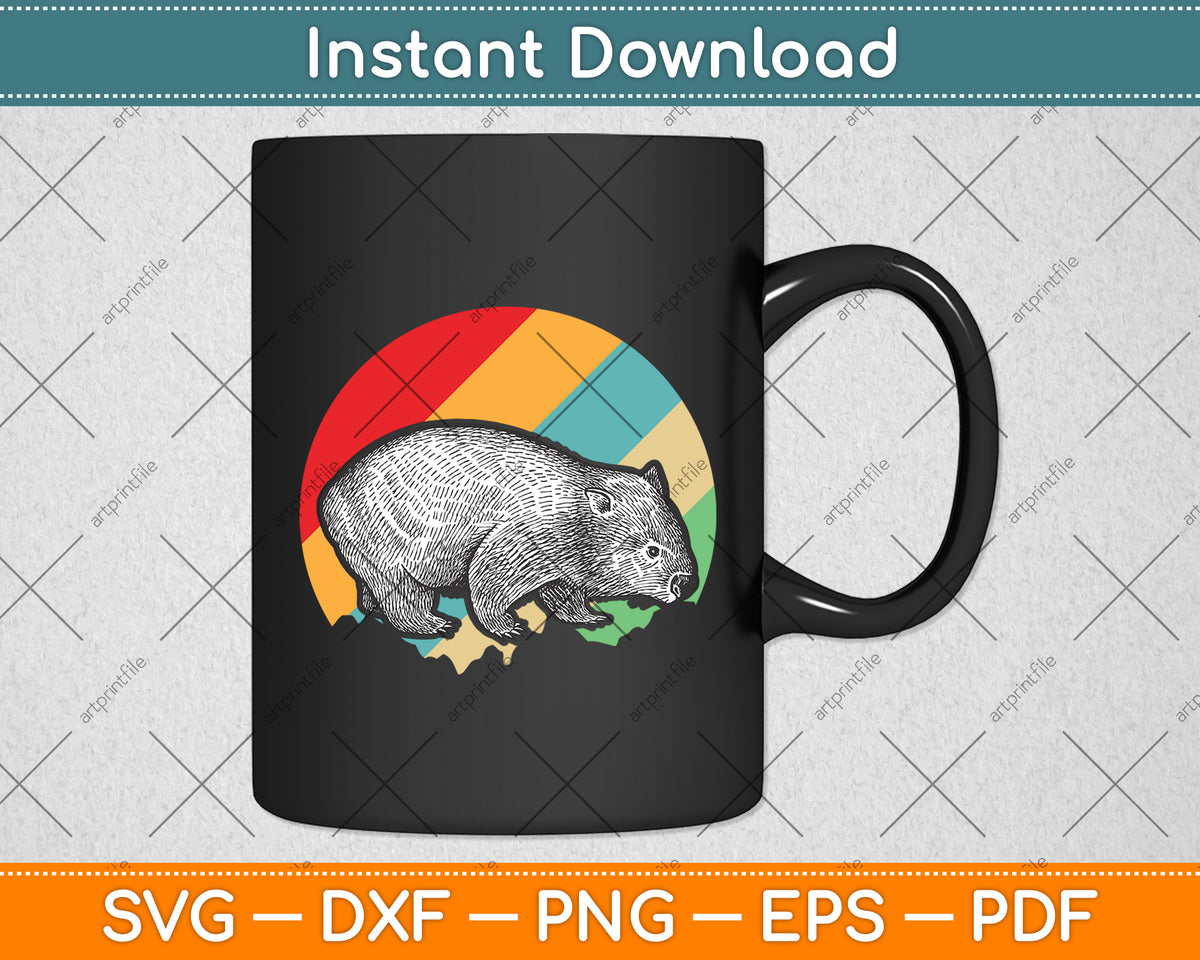 Vintage Wombat Svg Png Dxf Digital Cutting File