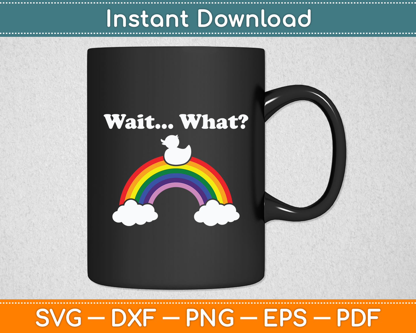 Wait What Vintage Rubber Duck Rainbow Rubber Ducky Svg Png Dxf Digital Cutting File