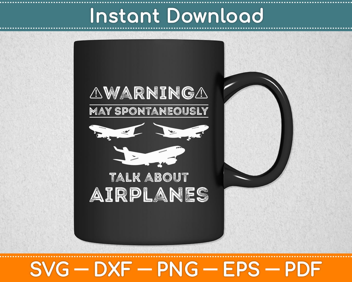 Warning May Spontaneously Talk About Airplanes Piloting Svg Digital Cutting File