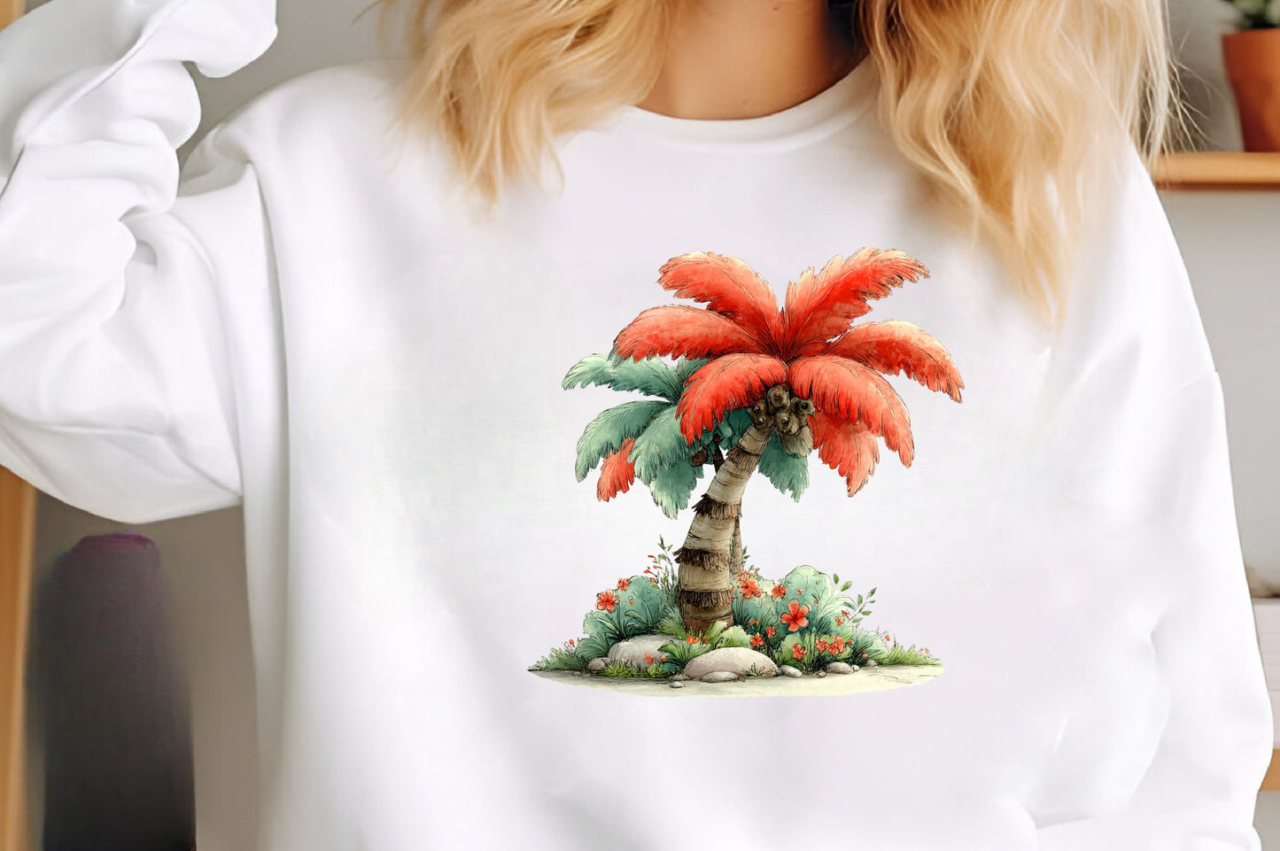 Watercolor Tropical Palm Tree Clipart | Tropical Beach Palm