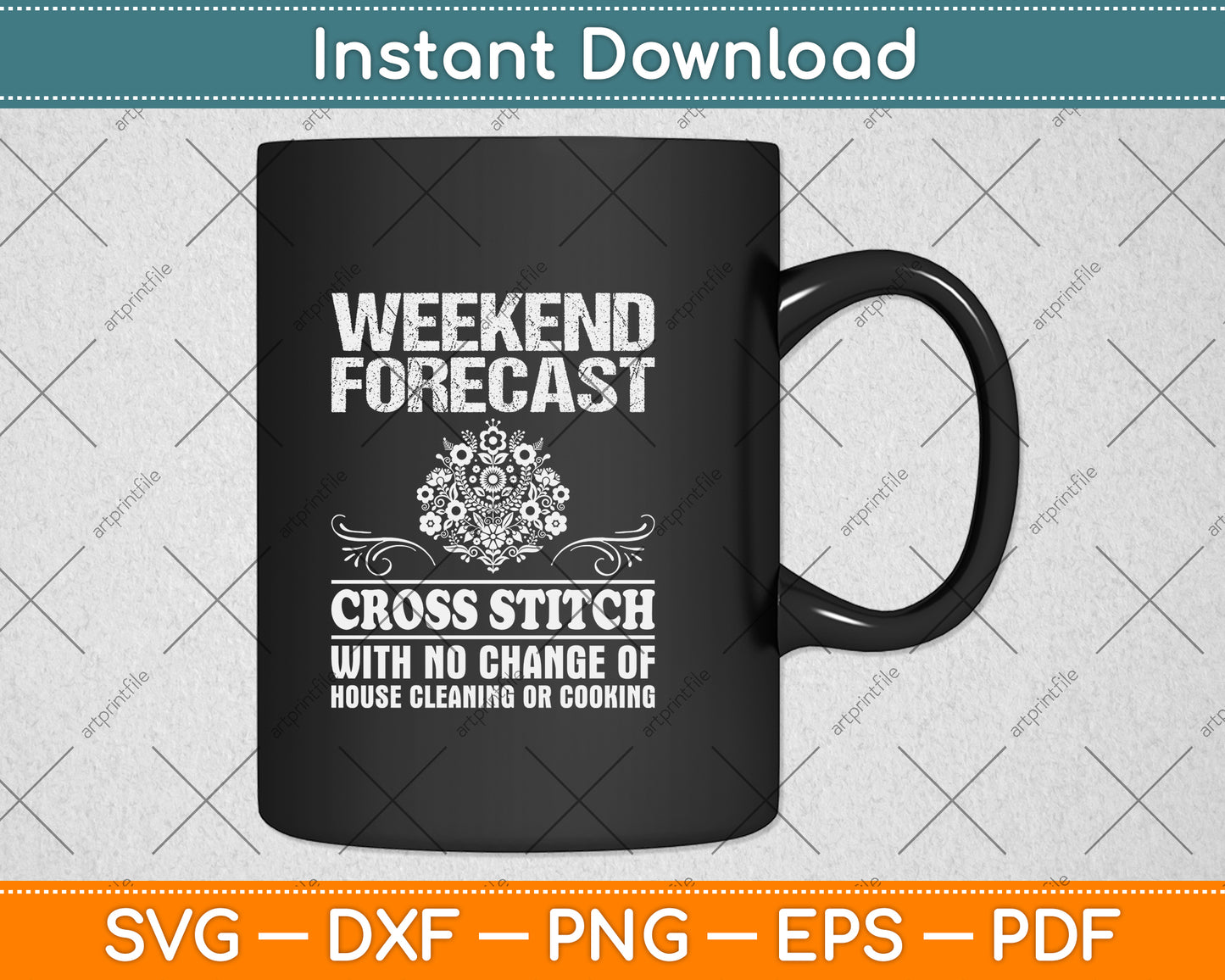 Weekend Forecast Cross Stitch Sewing Svg Png Dxf Digital Cutting File