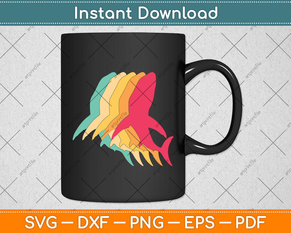 Whale Orca Retro Vintage Svg Png Dxf Digital Cutting File