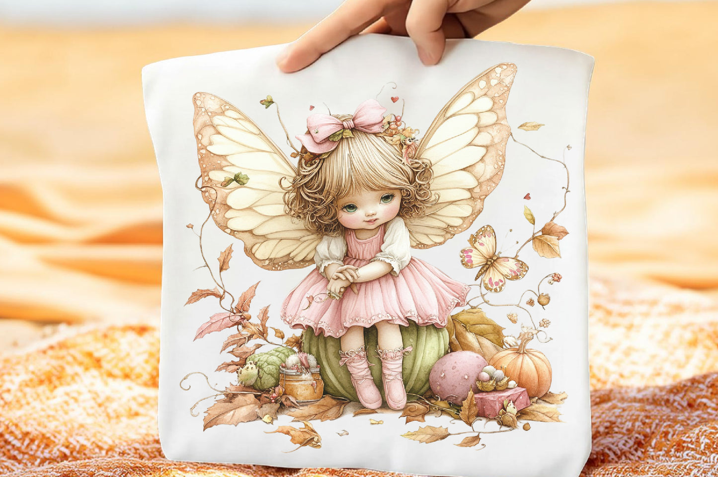 Whimsical Autumn Garden PNG Fairy Cottage Deer Floral Clipart Bundle