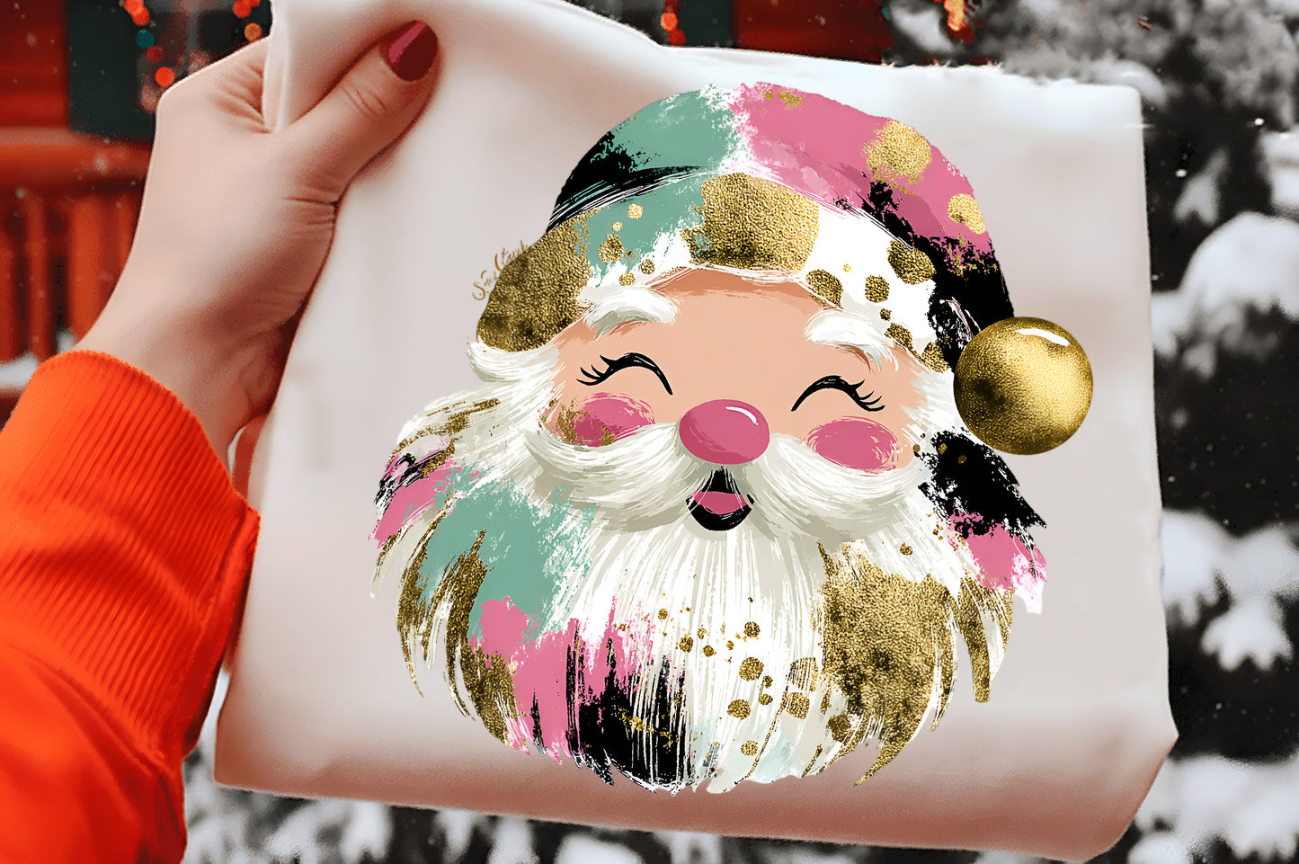 Brush Stock Christmas Santa Clipart PNG – 4 Designs