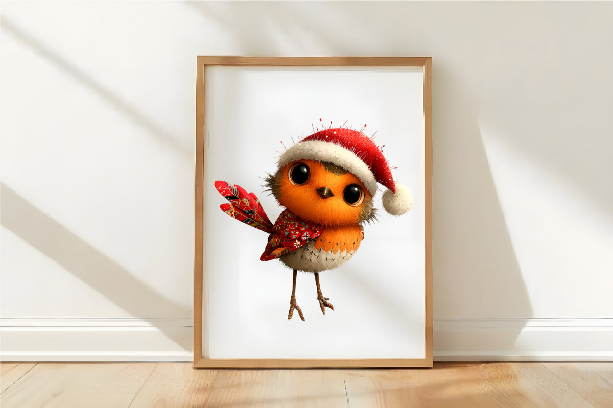 Whimsical Christmas Bird Clipart PNG