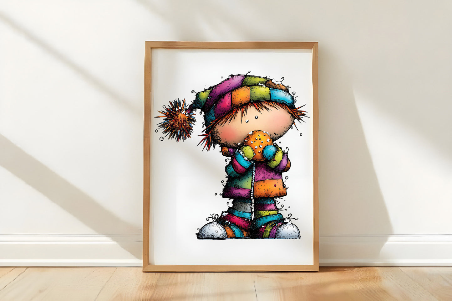 Whimsical Christmas Boy Clipart PNG