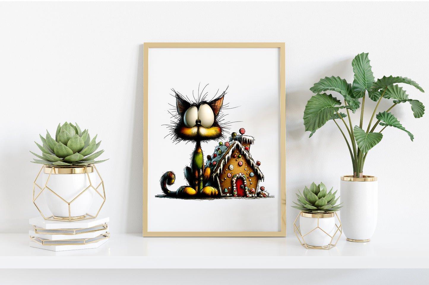 Whimsical Christmas Cat Clipart PNG Bundle | Cute Watercolor Holiday Cat Clipart