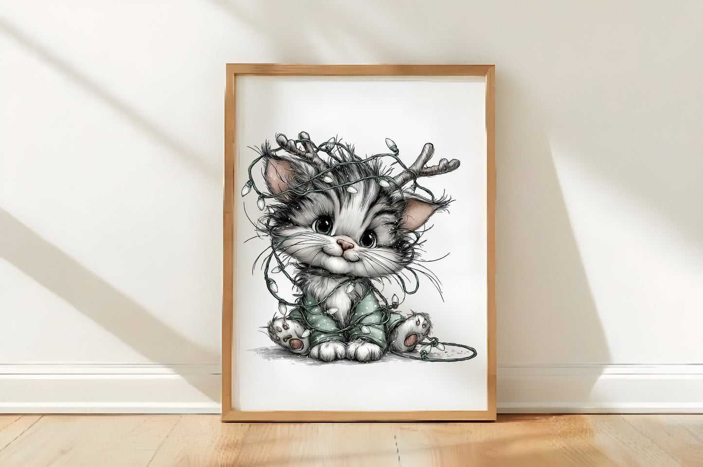 Whimsical Christmas Cat Clipart PNG Bundle | Cute Watercolor Holiday Kitty Clipart | Festive Winter Cat PNG