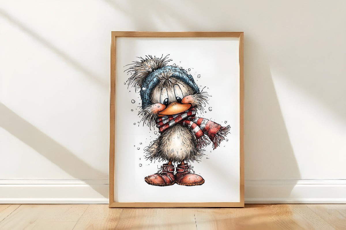 Whimsical Christmas Chick Clipart PNG