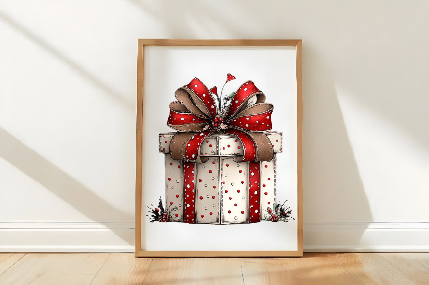 Red Christmas Gift Box Clipart PNG