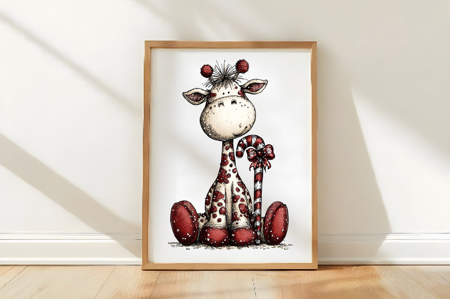 Whimsical Christmas Giraffe Clipart PNG Bundle | Cute Watercolor Holiday Giraffe Clipart | Festive Winter Giraffe PNG