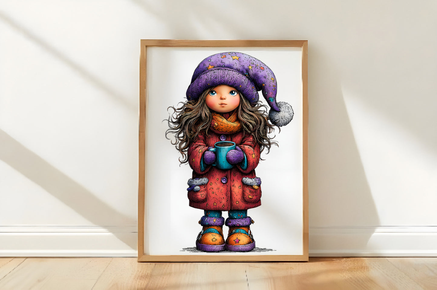 Whimsical Christmas Girl Clipart PNG Bundle | Cute Watercolor Holiday Girl Clipart