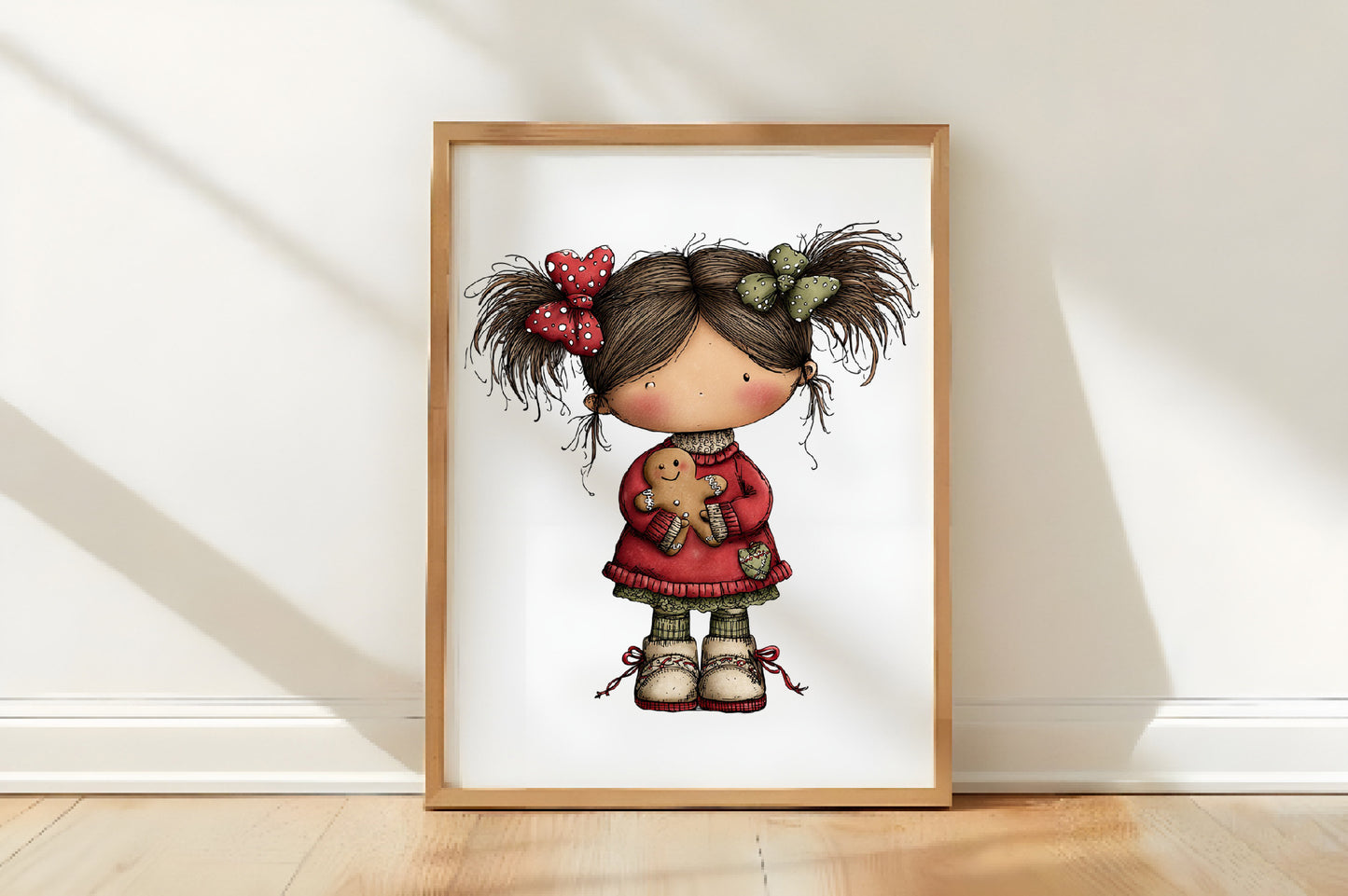 Whimsical Christmas Girl Clipart PNG Bundle | Cute Watercolor Holiday Girl Clipart | Festive Christmas Girl PNG