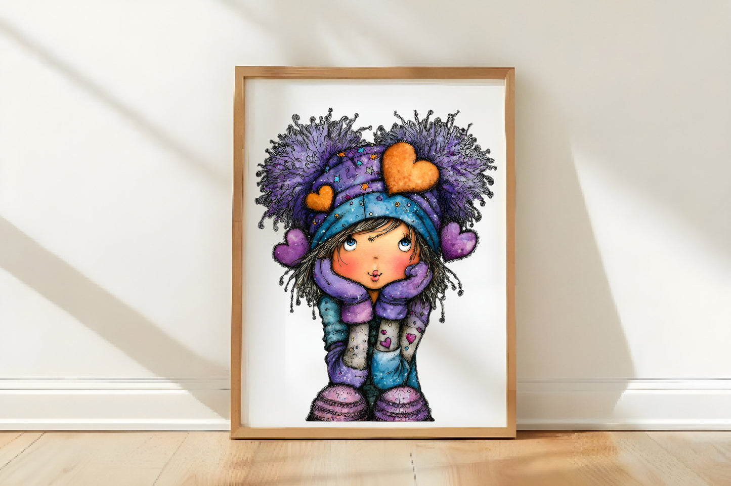 Whimsical Christmas Girl Clipart PNG