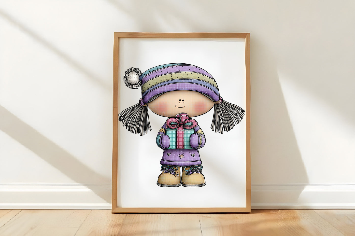 Whimsical Christmas Girl Clipart PNG