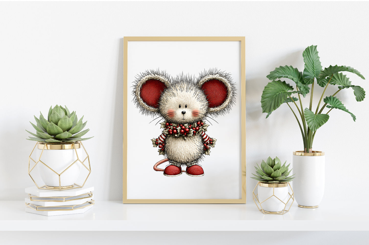 Whimsical Christmas Mouse Clipart PNG