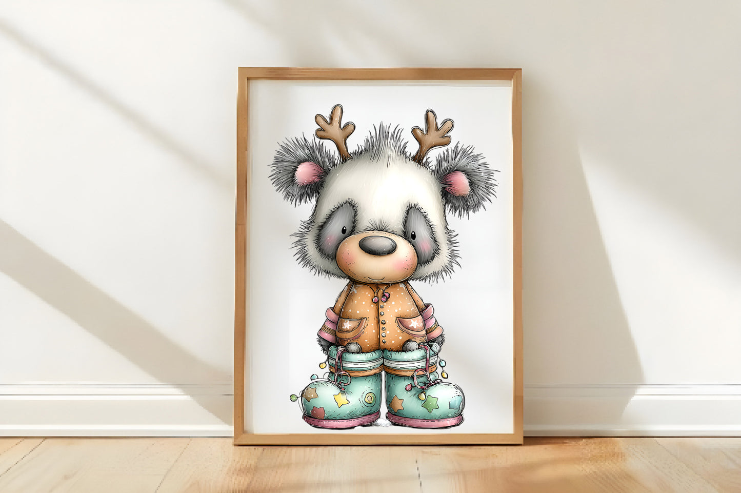 Whimsical Christmas Panda Clipart PNG