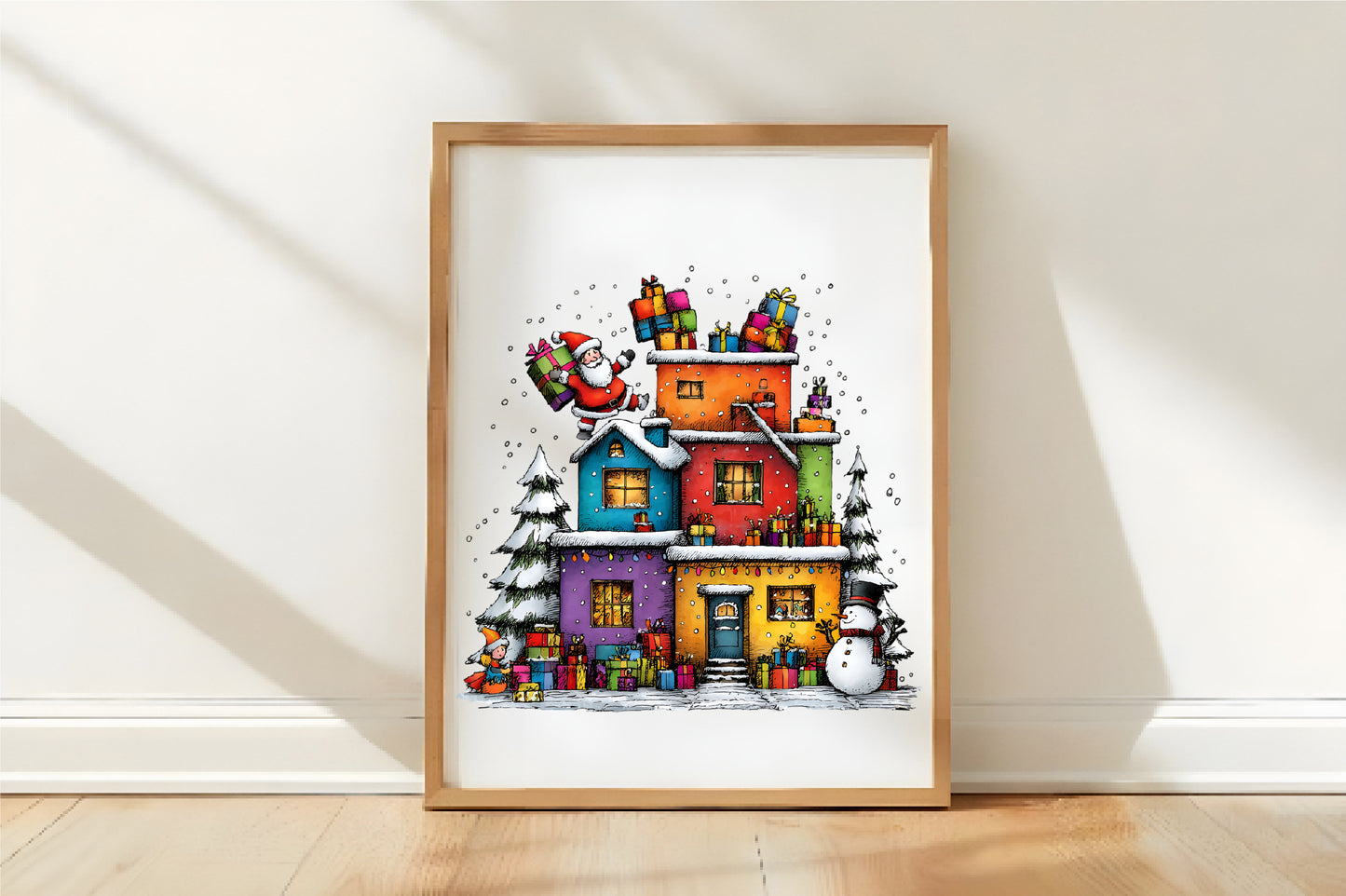 Whimsical Christmas Santa Clipart PNG