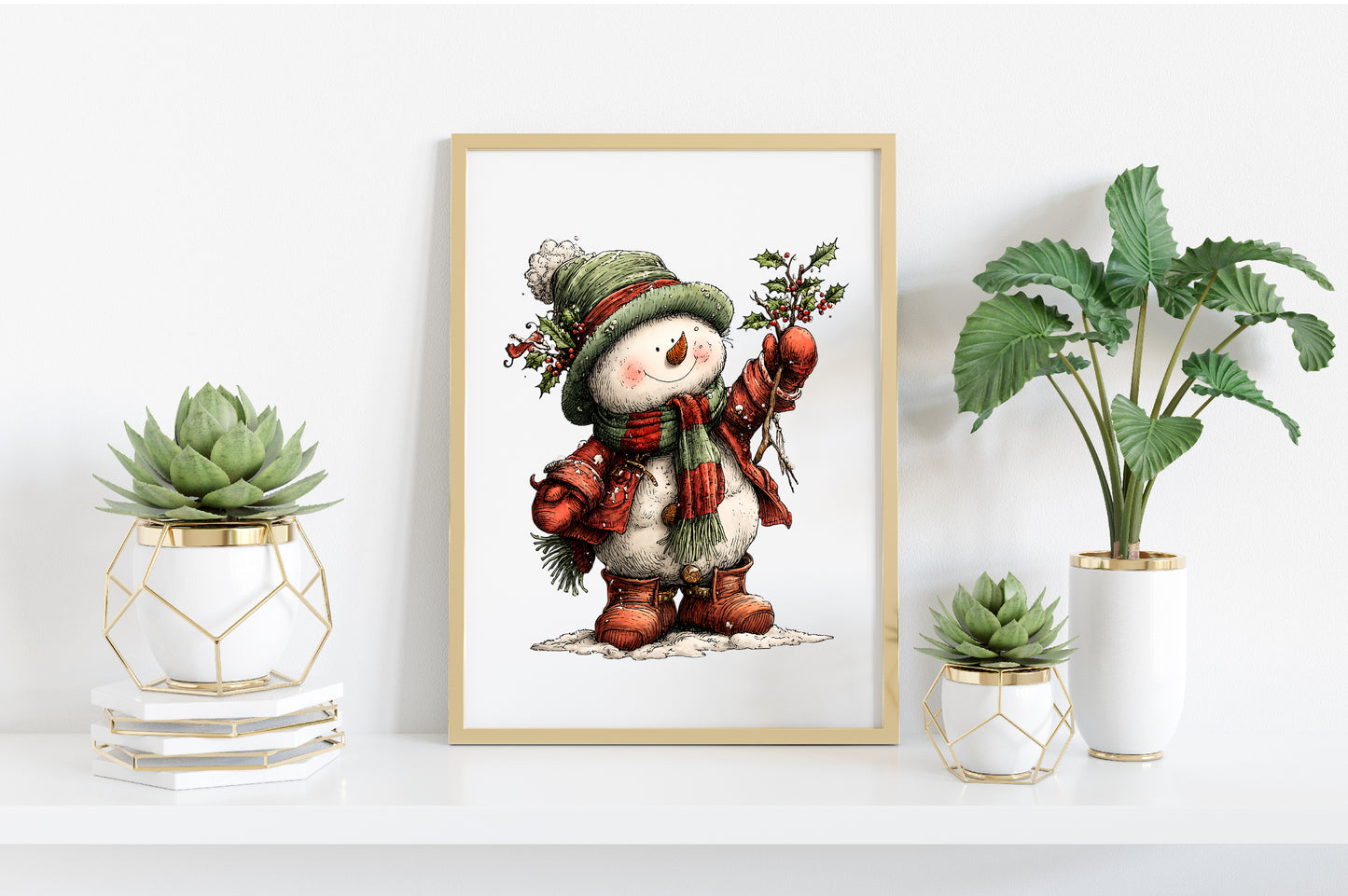 Whimsical Christmas Snowman Clipart PNG