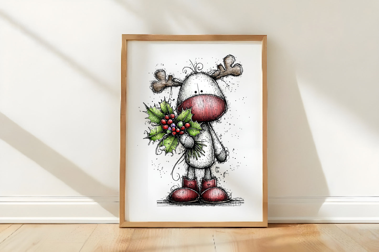 Whimsical Reindeer Clipart Bundle | Cute Watercolor Christmas Reindeer PNG | Festive Holiday Deer