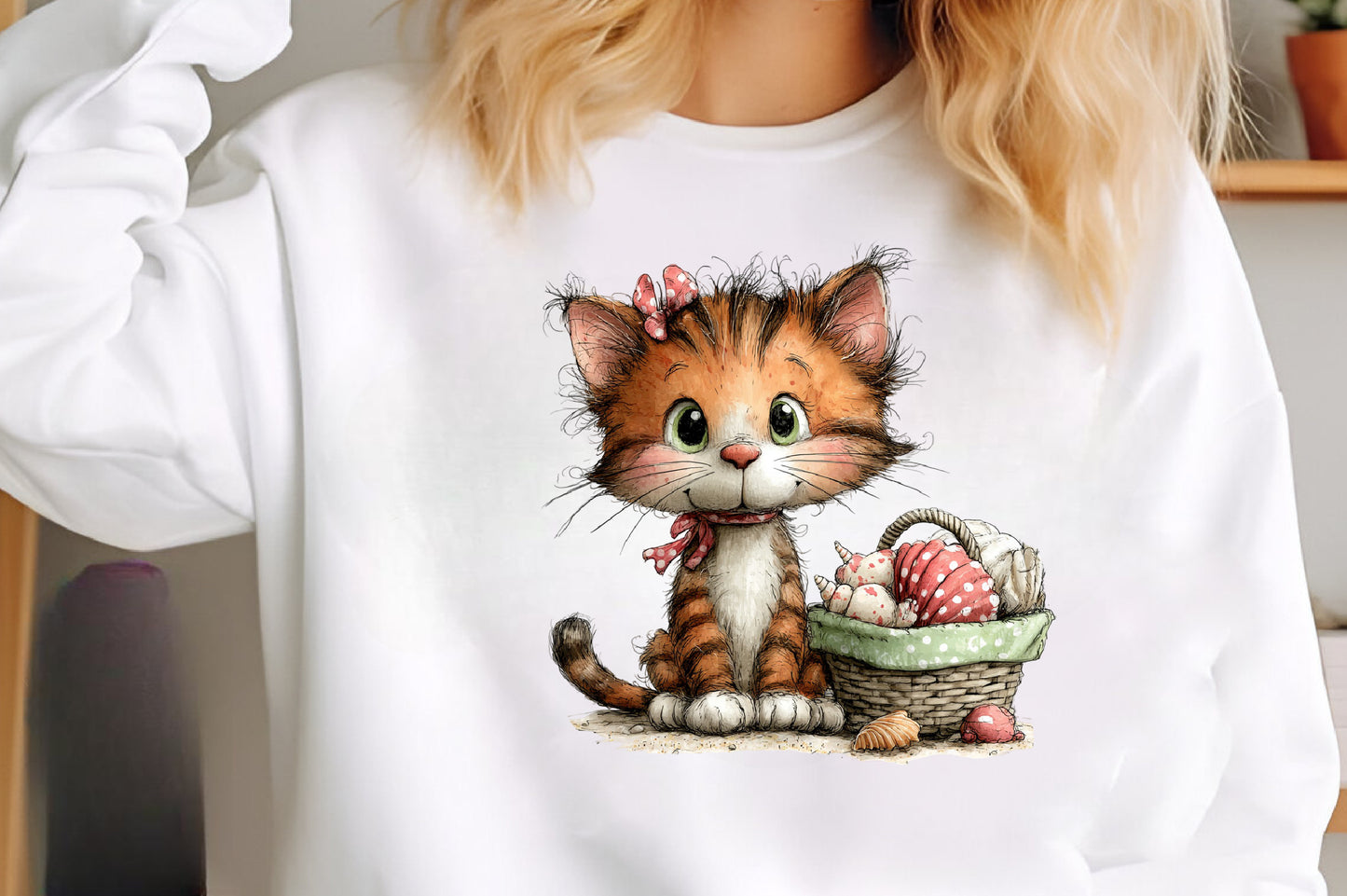 Whimsical Summer Cat PNG Clipart | Cute Watercolor Cat Bundle