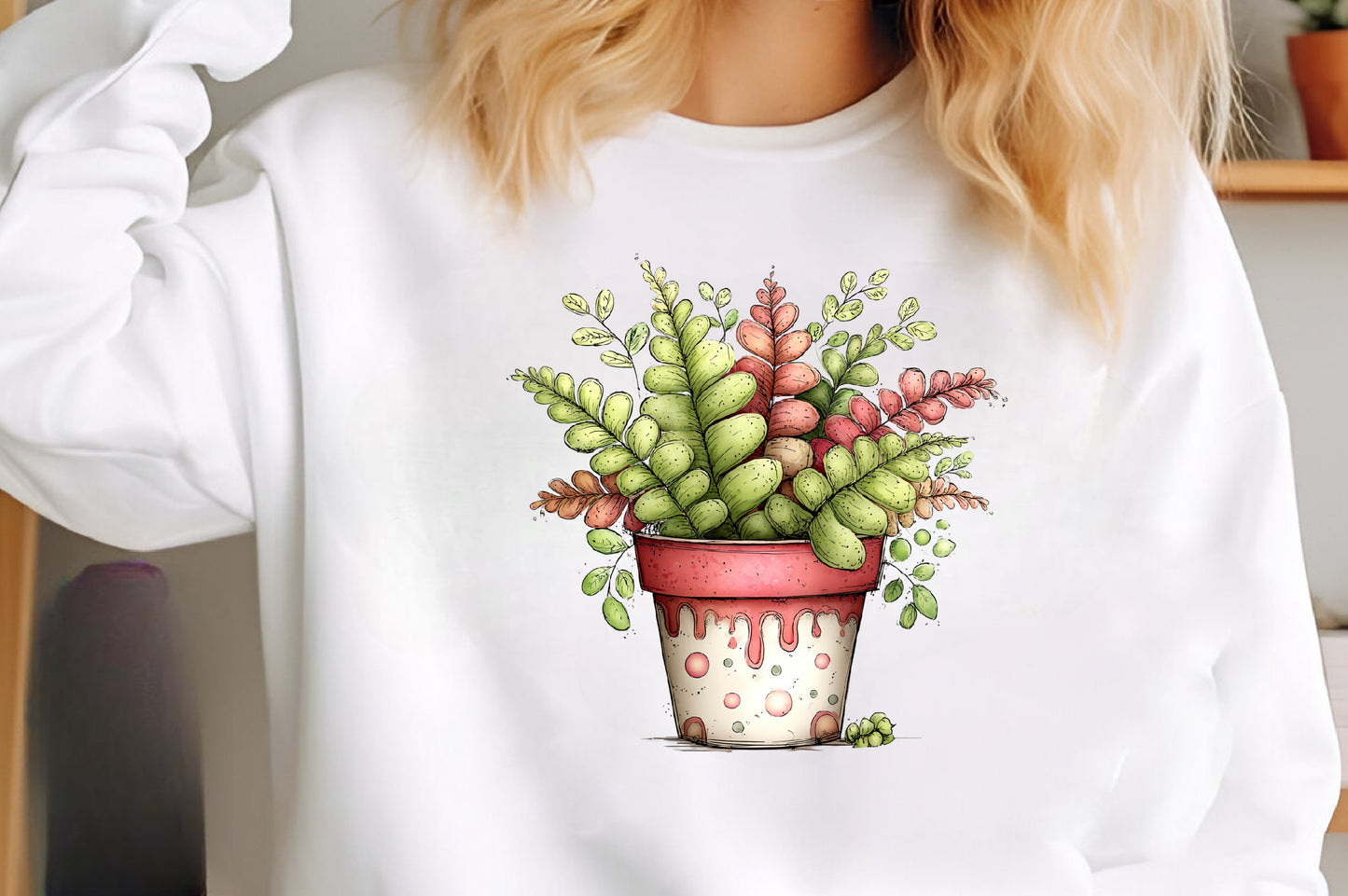 Whimsical Summer House Plant Clipart | Watercolor Potted Plant PNG