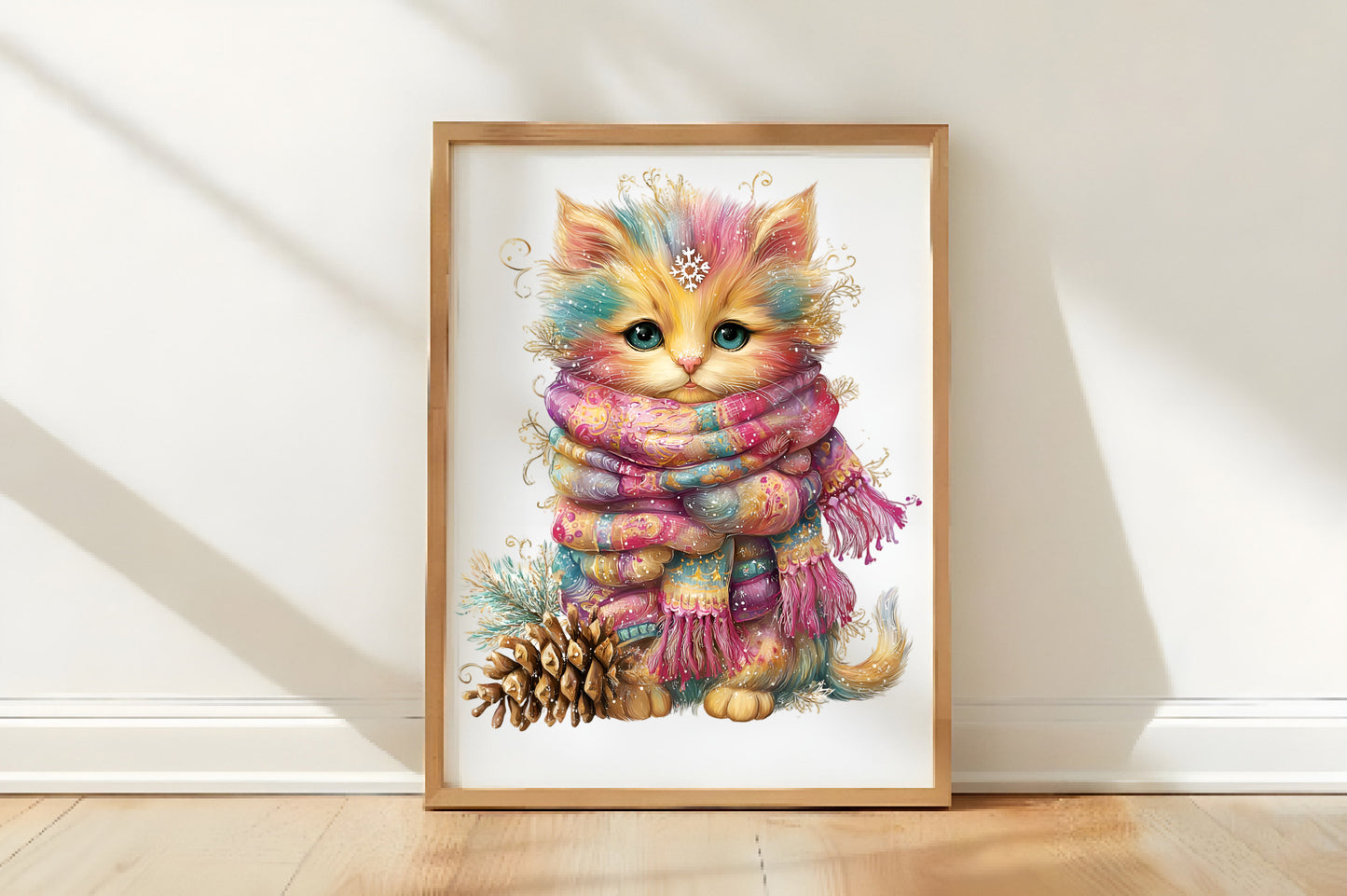 Whimsical Winter Cat Clipart PNG